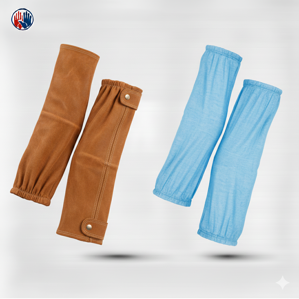 Heat Resistant Welding Leather Arm Sleeves & Disposable Non-Woven Plastic Sleeves