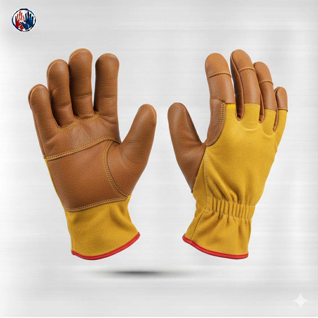 Heavy Duty Double Palm Canadian Rigger Welding Safety Leather Work Gloves