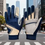 Tech-Inspired Sublimated Cycling Gloves – Midnight Blue & Cyan Design