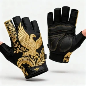 Luxury Sublimated Cycling Gloves – Black & Gold Premium Design
