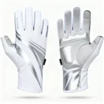 Sublimated Road Cycling Gloves – White & Silver Aerodynamic Racing Design