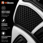 Classic White & Black Half Finger Weight Lifting Gloves &ndash; Back Open Training Design