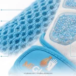 White & Sky Blue Half Finger Weight Lifting Gloves &ndash; Back Open Training Design
