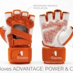 Vibrant Orange & Black Half Finger Weight Lifting Gloves &ndash; Back Open Training Design