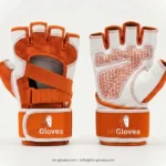 Vibrant Orange & Black Half Finger Weight Lifting Gloves &ndash; Back Open Training Design
