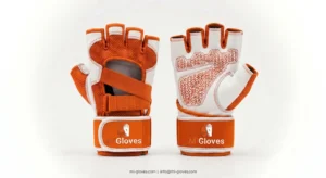 Vibrant Orange & Black Half Finger Weight Lifting Gloves &ndash; Back Open Training Design