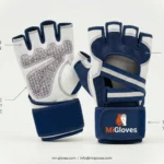 Professional Weight Training Gloves – White & Blue Performance Design