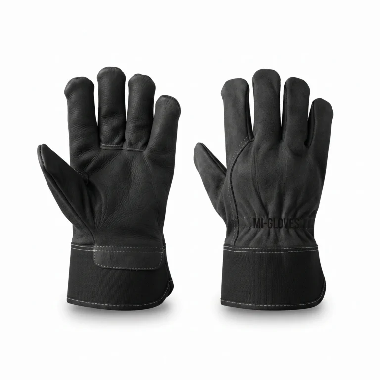 Wholesale cut resistant industrial work gloves with grey HPPE liner and black PU palm coating
