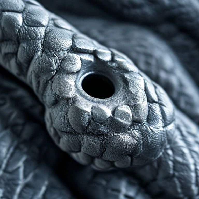 Macro shot of a grey foam nitrile safety glove gripping a steel bolt