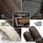 Classic Chocolate Brown Leather Thermal Winter Gloves