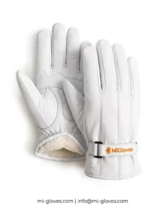 Snow White Luxury Leather Thermal Winter Gloves