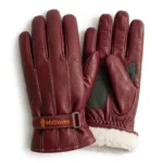 Stealth Charcoal Black Leather Thermal Winter Gloves