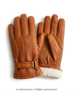Heritage Brown Leather Thermal Winter Gloves