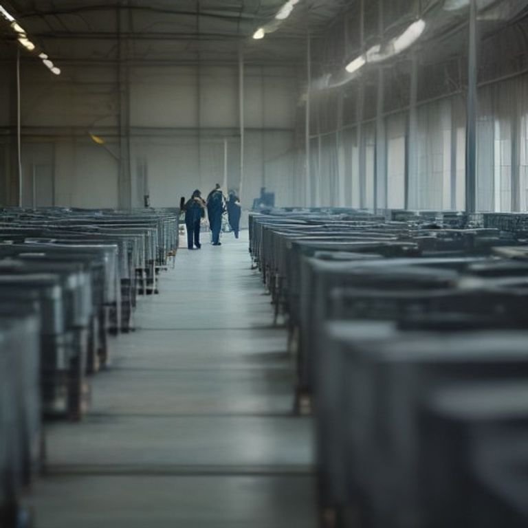 The production floor of a modern safety glove manufacturing facility.