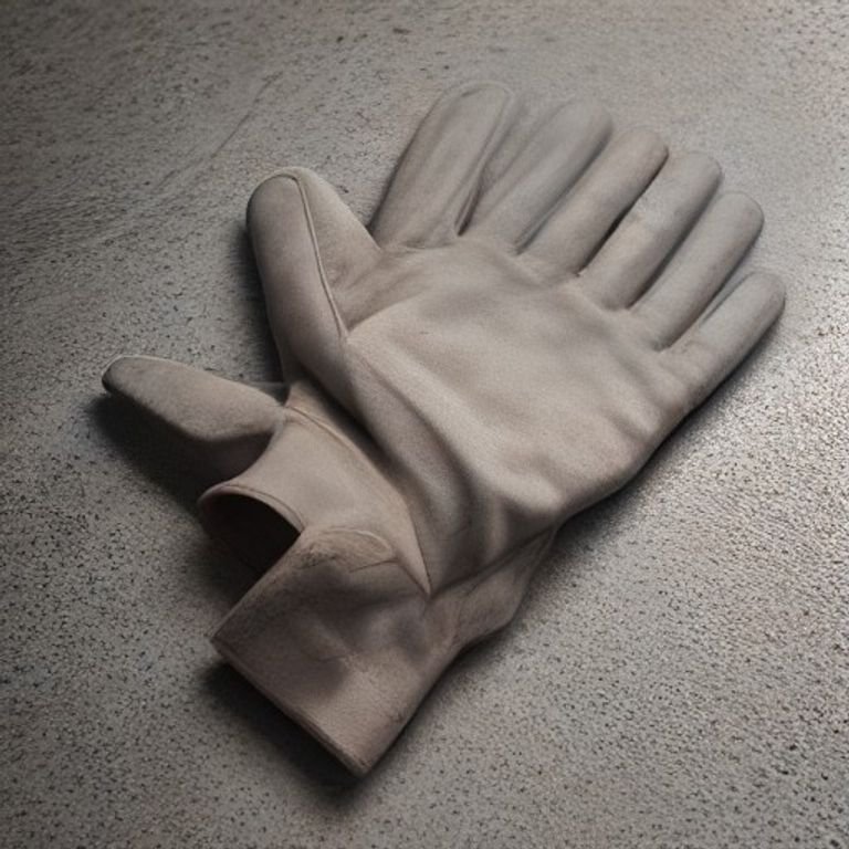 High quality goatskin leather rigger gloves laid flat on a grey background showing stitched seams and reinforced palm.
